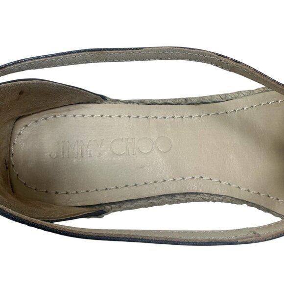 Jimmy Choo Donna Black Suede Silver Studded Espadrilles Flat Sandals 12 Boho - Picture 12 of 14